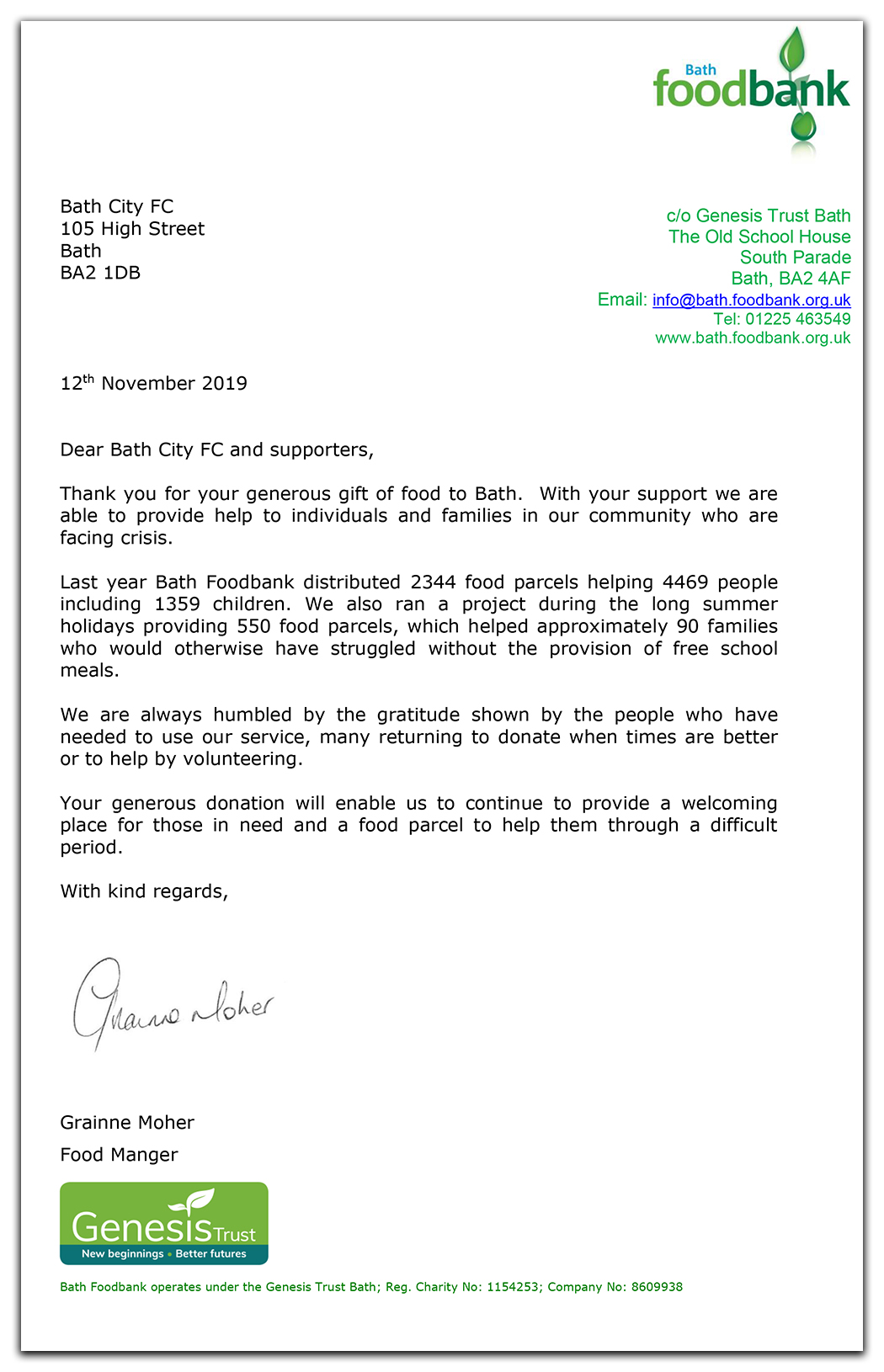 Bath City FC Generous City fans donate two cratefuls to